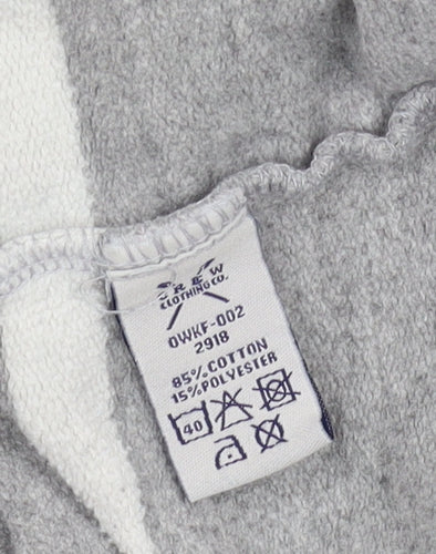 Crew Clothing Women's Grey Striped Henley Sweatshirt, Size 10
