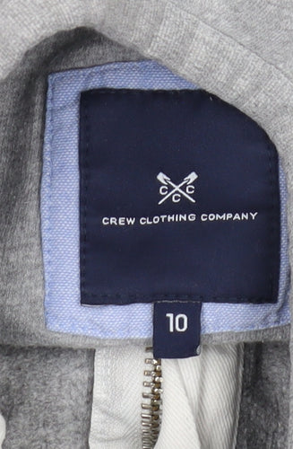 Crew Clothing Women's Grey Striped Henley Sweatshirt, Size 10