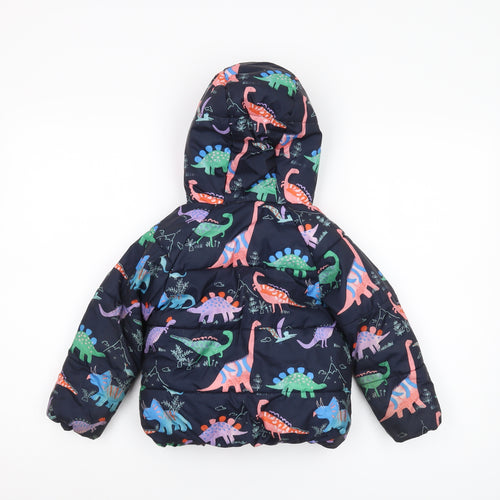 Marks and Spencer Boys' Dinosaur Puffer Jacket 2-3 Years Multicoloured