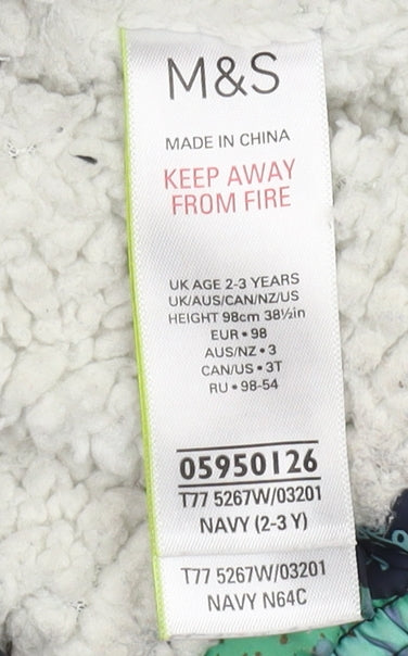 Marks and Spencer Boys' Dinosaur Puffer Jacket 2-3 Years Multicoloured