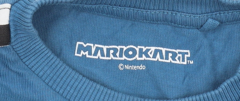 Next Boys Blue Mario Kart T-Shirt, Size 5 Years, Graphic Print