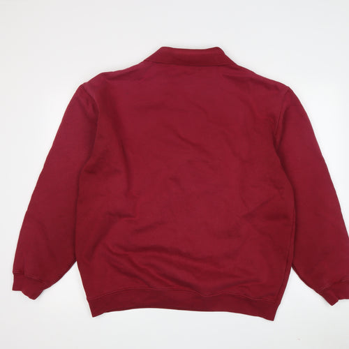 Antartex Men's Red Collared Pullover Sweatshirt M
