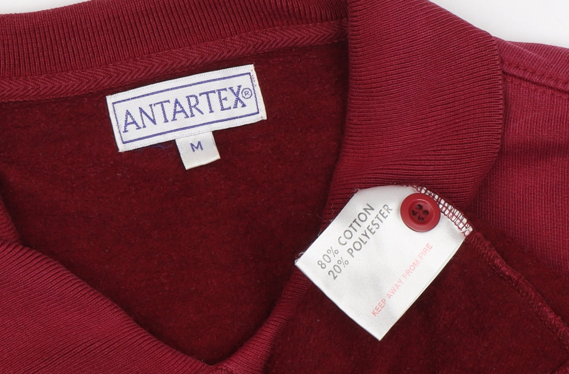 Antartex Men's Red Collared Pullover Sweatshirt M