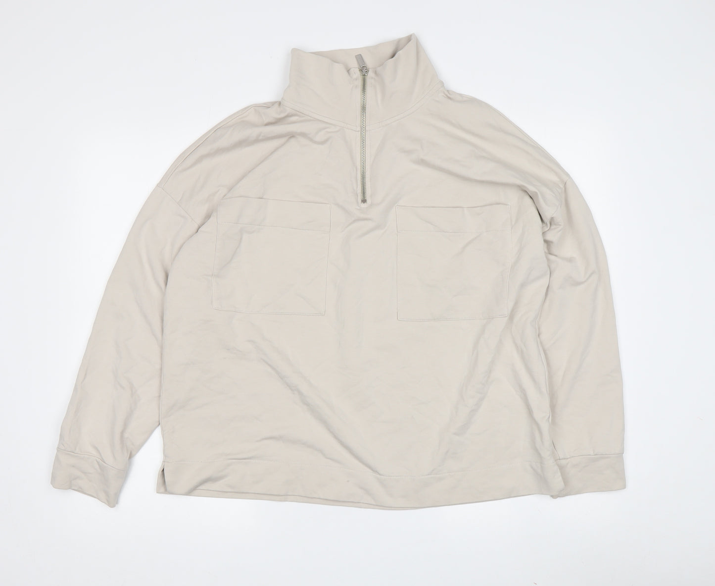 Next Beige Women's High Neck Pullover Sweatshirt, Size 16