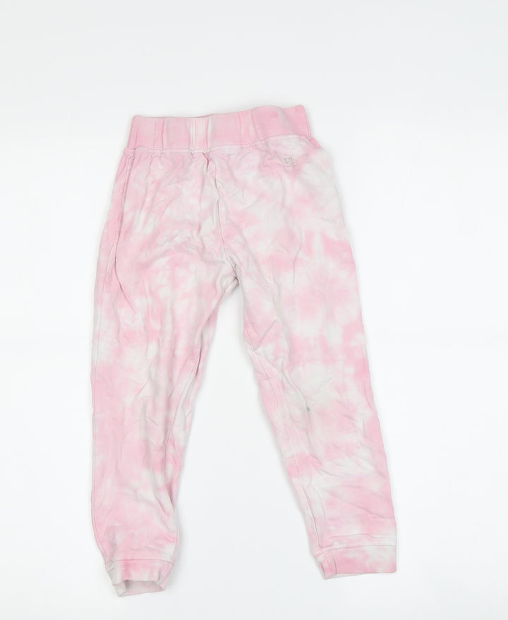 DKNY Girls Pink Tie Dye Jogger Leggings, Size 4 Years