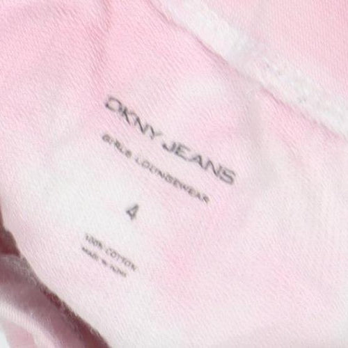 DKNY Girls Pink Tie Dye Jogger Leggings, Size 4 Years