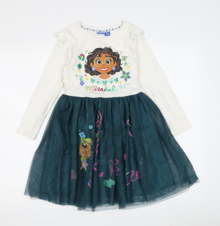 Disney Girls Multicoloured A-Line Dress, Size 6-7, Encanto Princess
