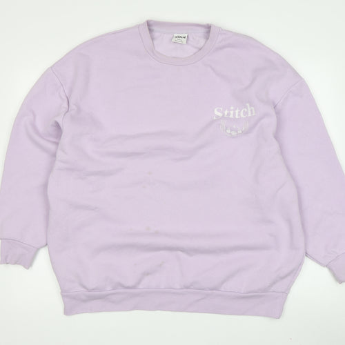 Disney Women’s Purple Stitch Sweatshirt Medium