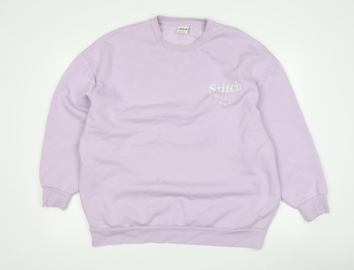 Disney Women’s Purple Stitch Sweatshirt Medium