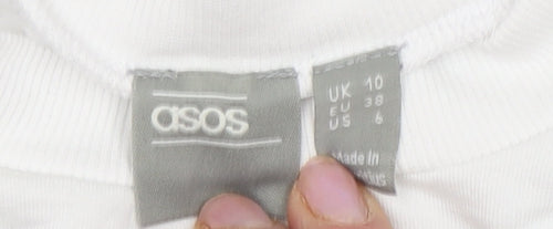 ASOS Women's White Pullover Sweatshirt Size 10