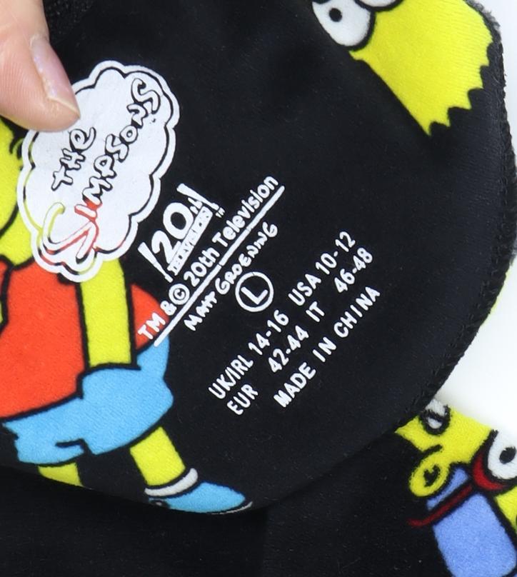 Simpsons Men's Black Polyester Pyjama Set L