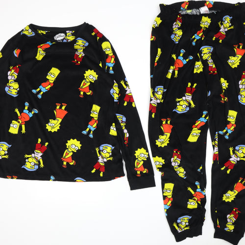 Black Simpsons Mens Pyjama Set L - Cartoon Print