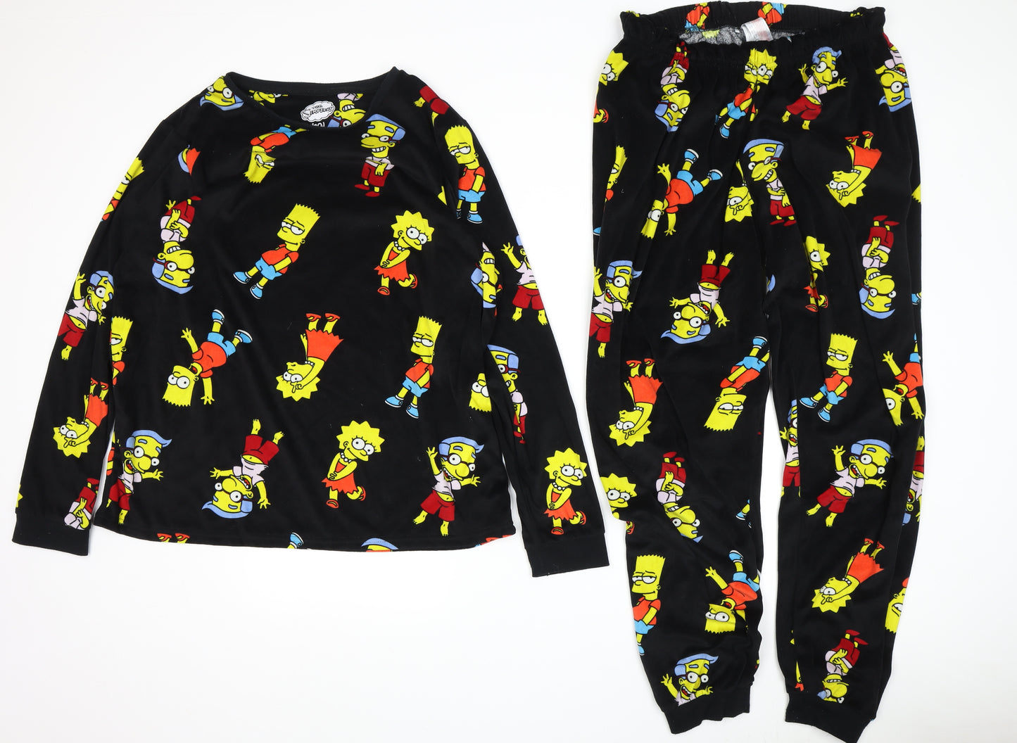 Black Simpsons Mens Pyjama Set L - Cartoon Print