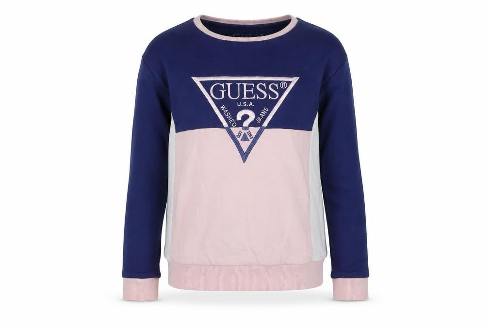 Guess Girls Blue Pink Sweatshirt, 4 Years, Embroidered Logo