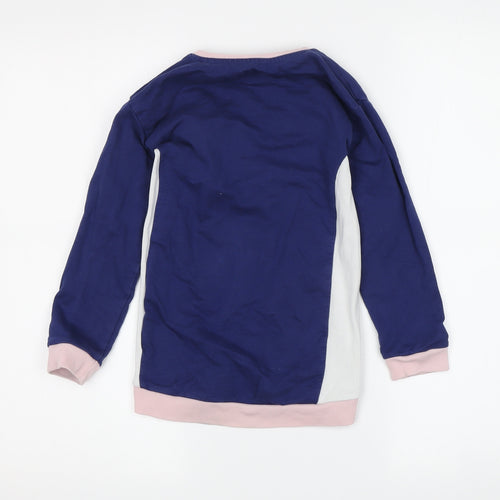 Guess Girls Blue Pink Sweatshirt, 4 Years, Embroidered Logo