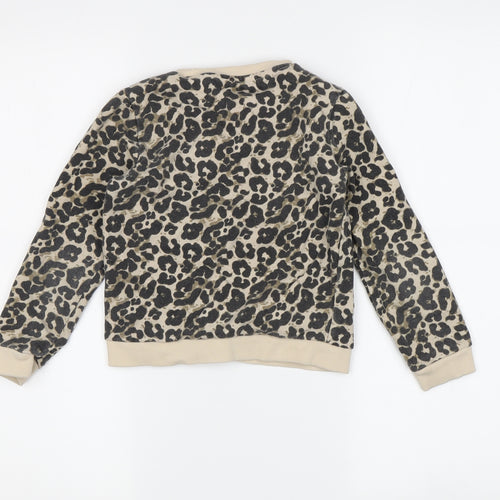 Guess Girls Beige Animal Print Pullover Sweatshirt 5-6Y