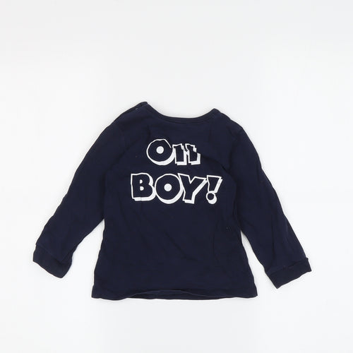 Boys Mickey Mouse Navy Long Sleeve T-Shirt, 3-4 Years, Disney