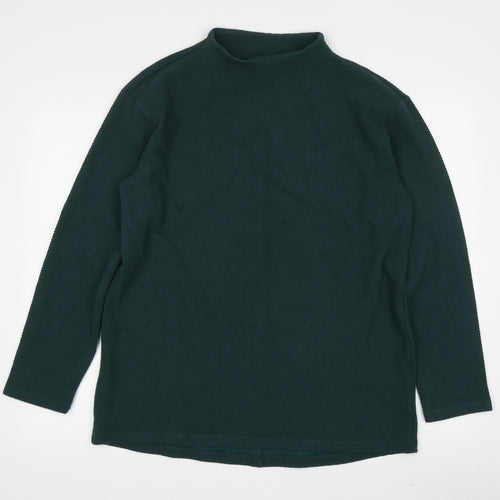 Lands' End Unisex Green Sweatshirt, Mock Neck, Size S