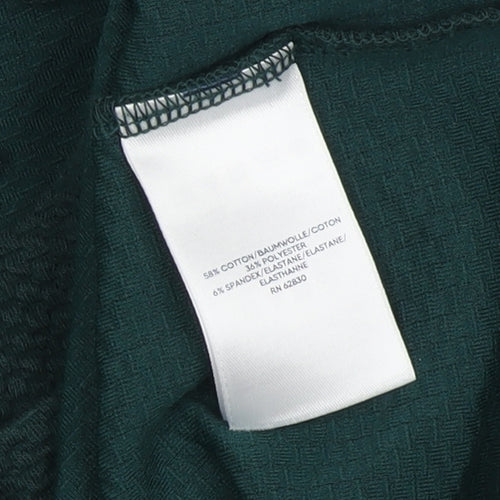 Lands' End Unisex Green Sweatshirt, Mock Neck, Size S