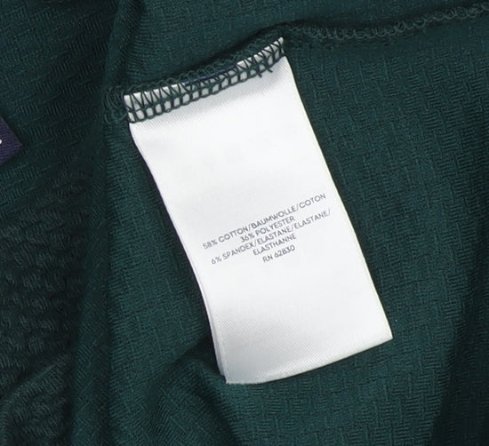 Lands' End Unisex Green Sweatshirt, Mock Neck, Size S