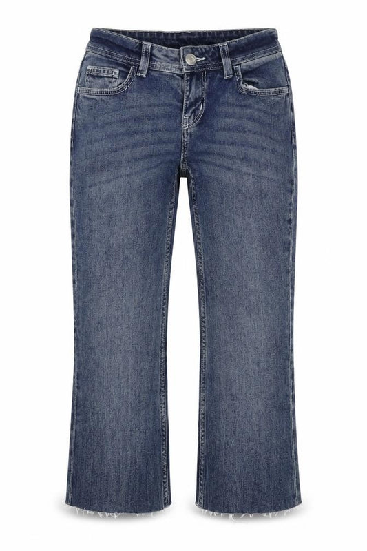 Front view of H&M Women's Blue Cropped Jeans, size 6
