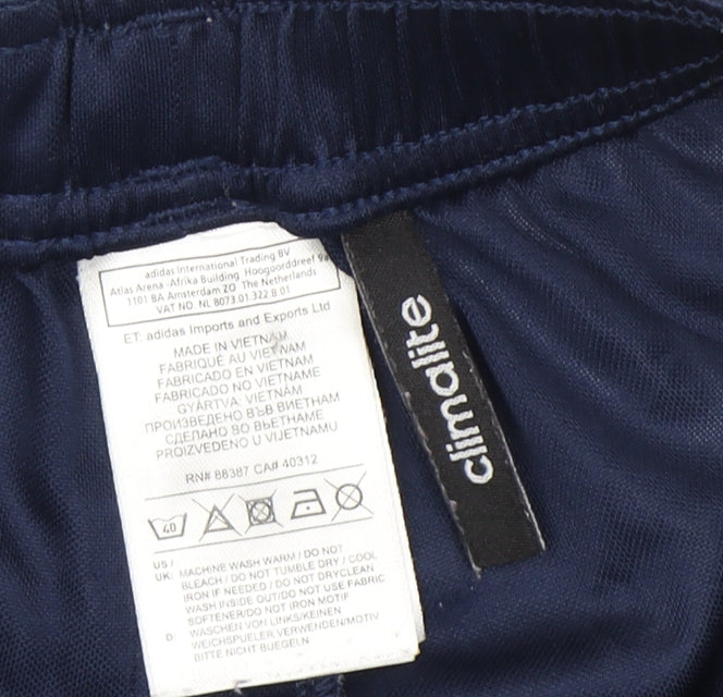 Adidas Boys Blue Athletic Shorts, Size 8-9 Years