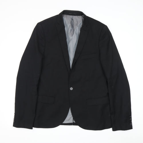 Topman Men's Black Blazer Jacket Size 40 Regular Fit