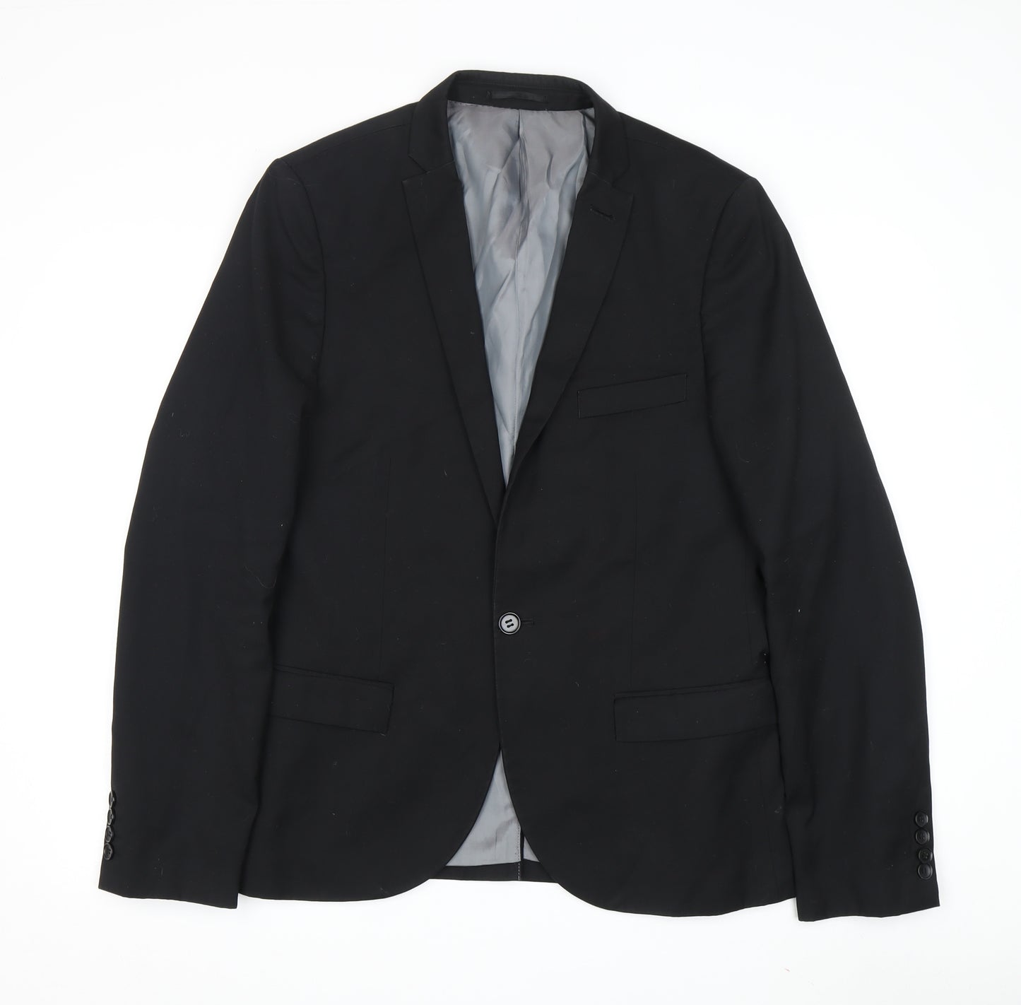 Topman Men's Black Blazer Jacket Size 40 Regular Fit