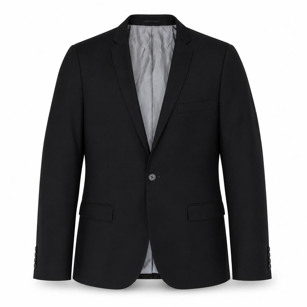 Front view of Topman Men's Black Blazer Jacket, size 40, Regular Fit