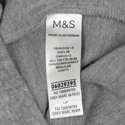 Marks and Spencer Women's Grey T-Shirt Dress, Size 6