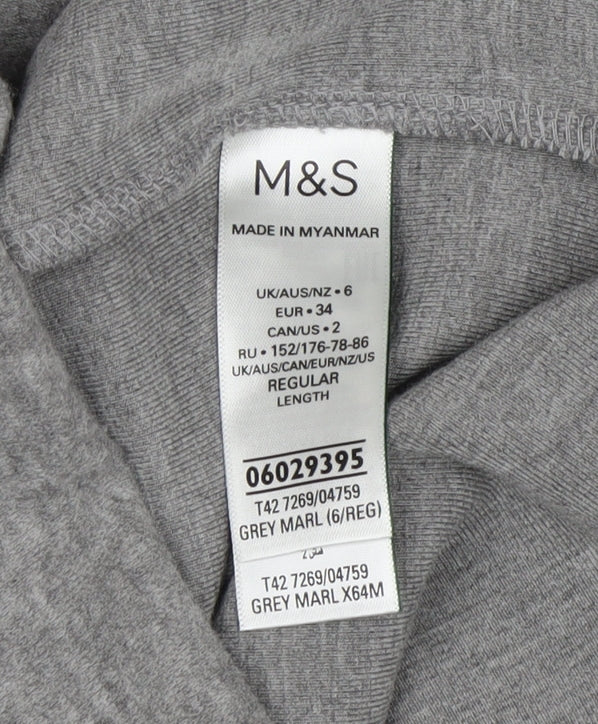 Marks and Spencer Women's Grey T-Shirt Dress, Size 6