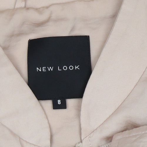 New Look Women's Beige Bomber Jacket Size 8