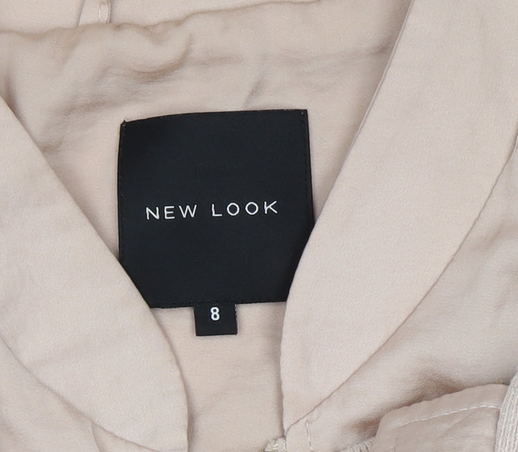 New Look Women's Beige Bomber Jacket Size 8