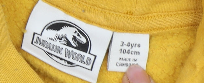 Jurassic World Boys Yellow Pullover Hoodie 3-4 Years