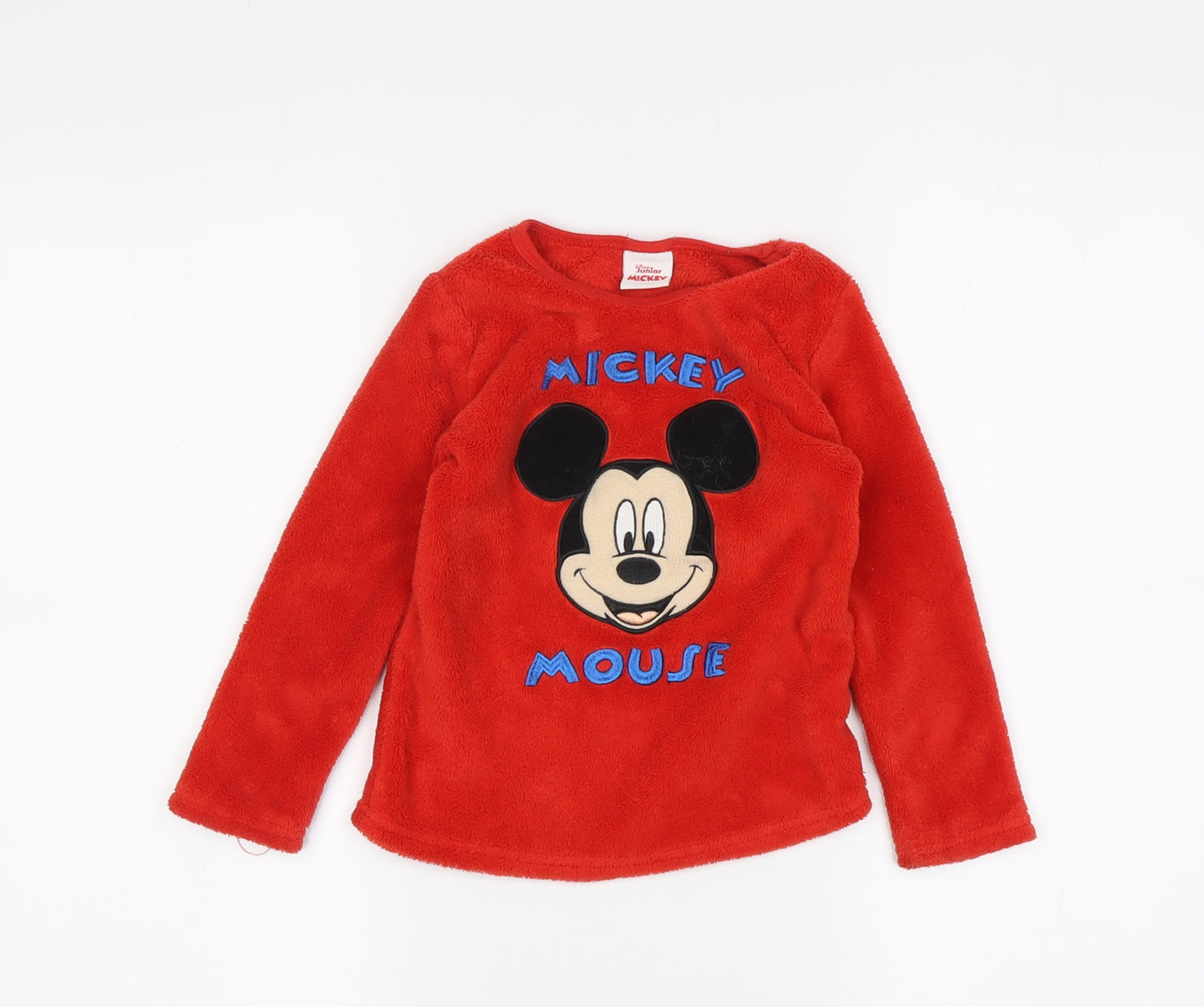 PEP&CO Boys Red Mickey Mouse Long Sleeve Fleece T-Shirt 2-3Y