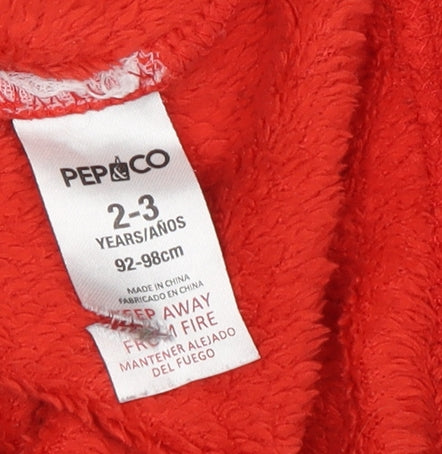 PEP&CO Boys Red Mickey Mouse Long Sleeve Fleece T-Shirt 2-3Y