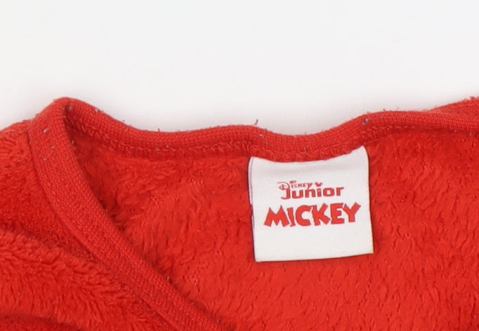PEP&CO Boys Red Mickey Mouse Long Sleeve Fleece T-Shirt 2-3Y