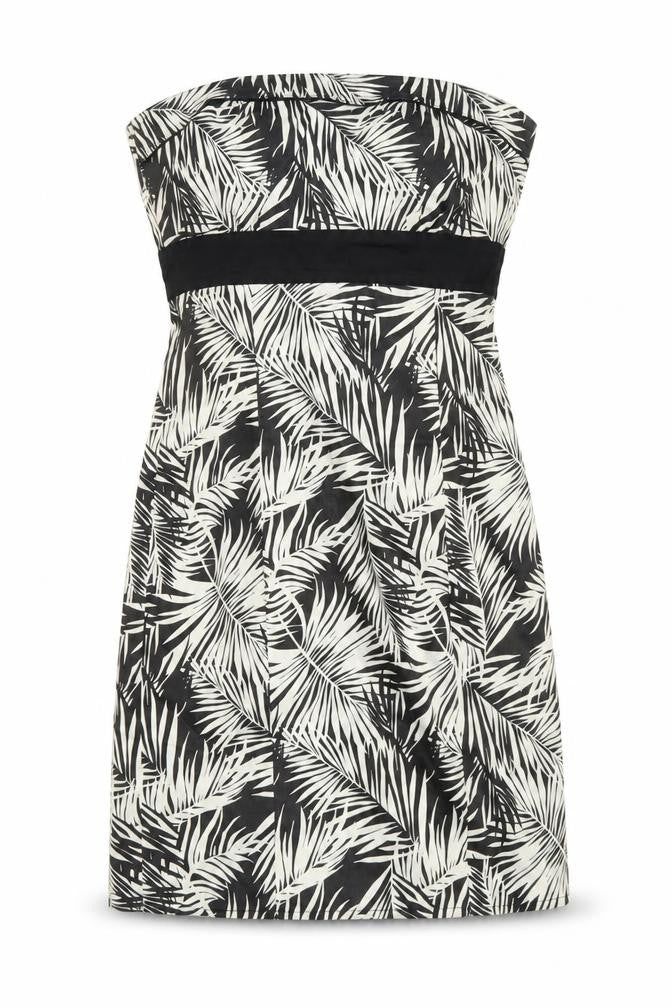 H&M Women’s Black Floral Strapless Dress Size 8