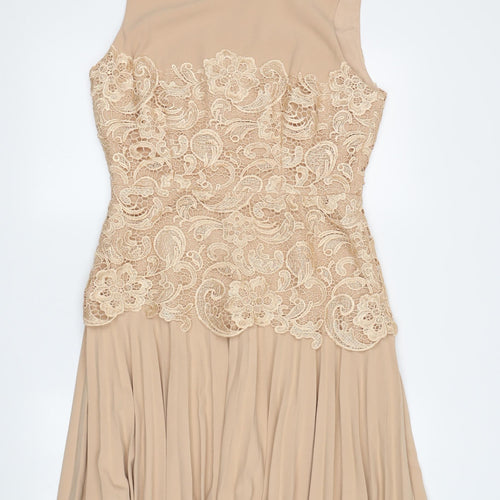 Darling Beige A-Line Sleeveless Women's Dress M