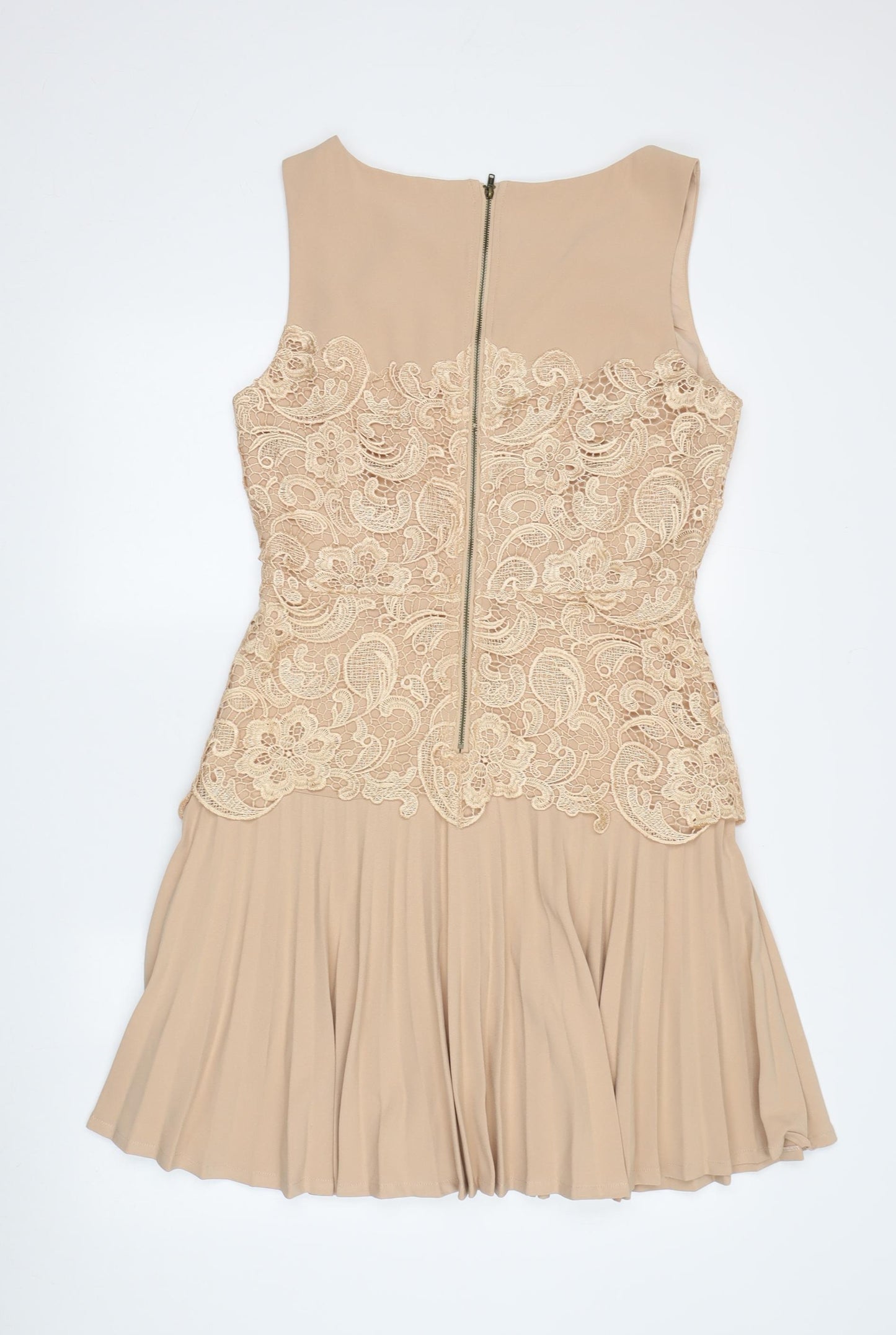 Darling Beige A-Line Sleeveless Women's Dress M