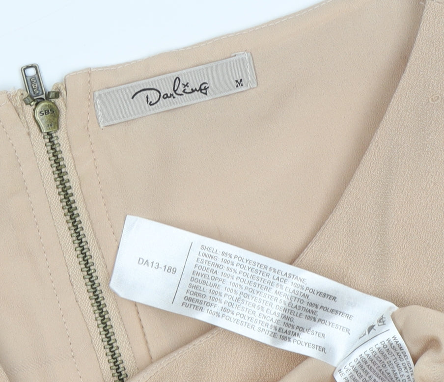 Darling Beige A-Line Sleeveless Women's Dress M