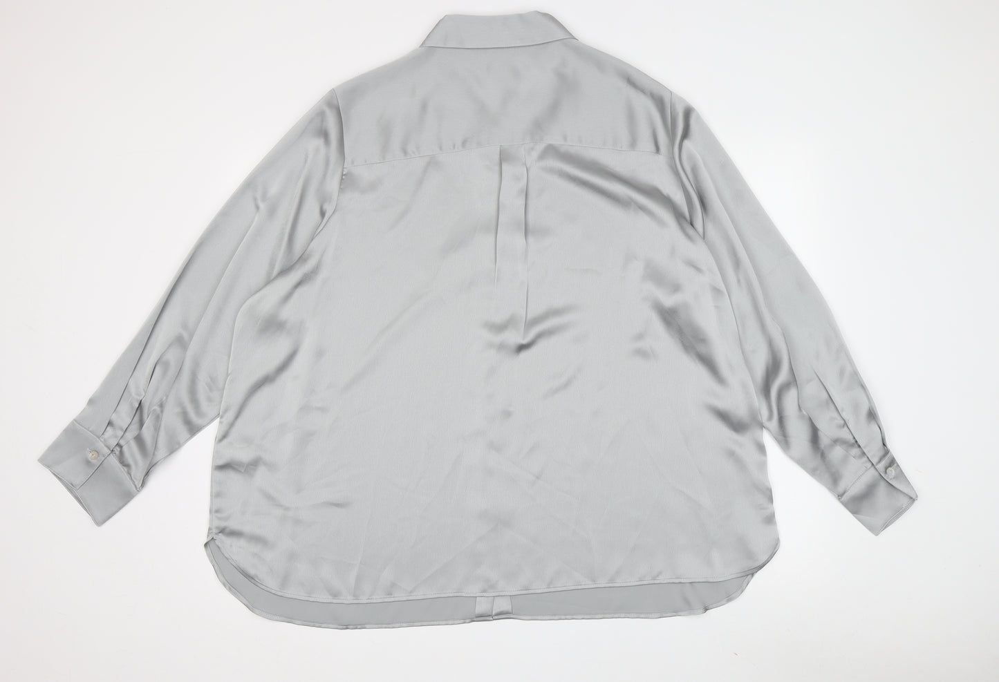 Marks and Spencer Women's Grey Button-Up Shirt - Size 22