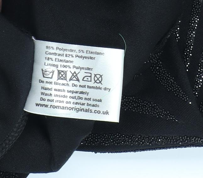 Roman Women's Black Bodycon Party Dress Size 10