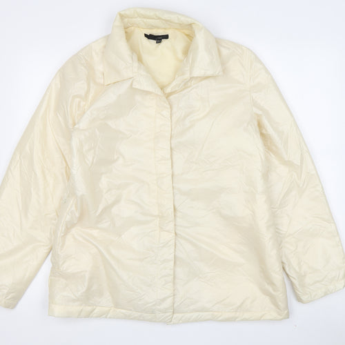 Zara Women Ivory Puffer Jacket, Size 12, Winter Essential