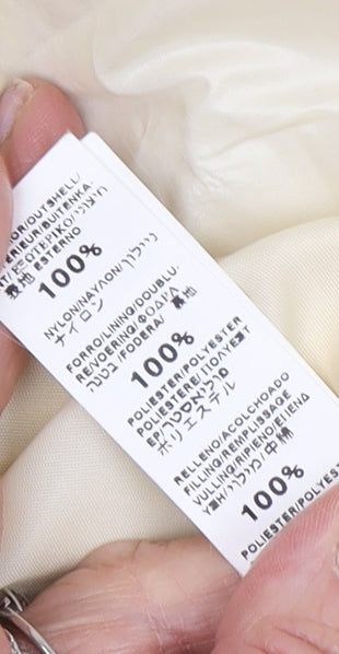 Zara Women Ivory Puffer Jacket, Size 12, Winter Essential