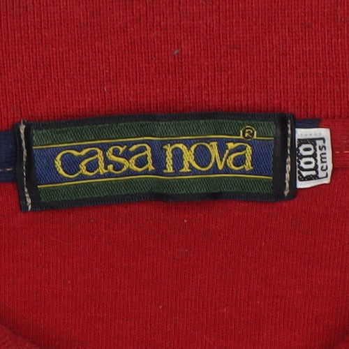Casa Nova Men's Red Striped Polo Shirt 100 cm
