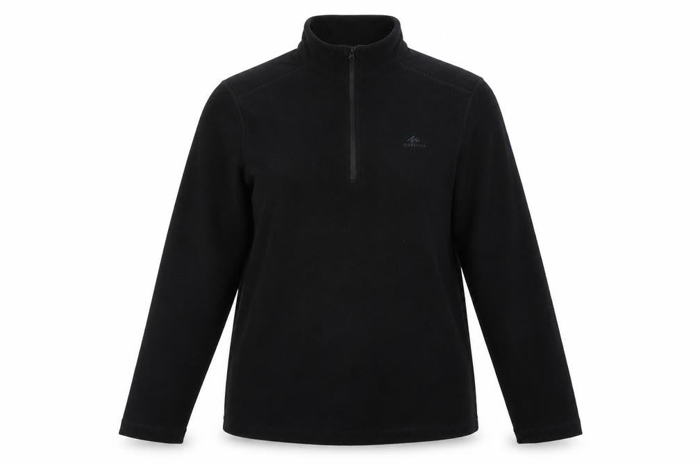 Front view of Decathlon Women's Black Fleece Pullover Sweatshirt L