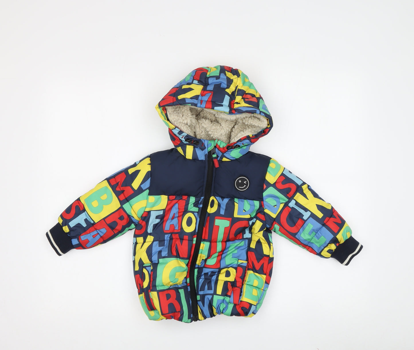 NEXT Boys Multicoloured Puffer Jacket 2-3 Years Hooded