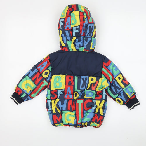 NEXT Boys Multicoloured Puffer Jacket 2-3 Years Hooded