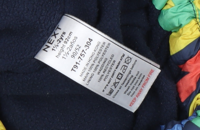 NEXT Boys Multicoloured Puffer Jacket 2-3 Years Hooded